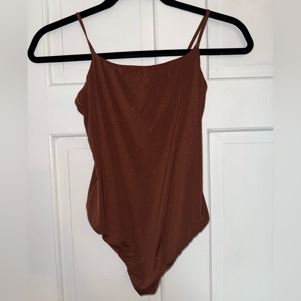 Aerie Smoothez Sparkly Brown Bodysuit